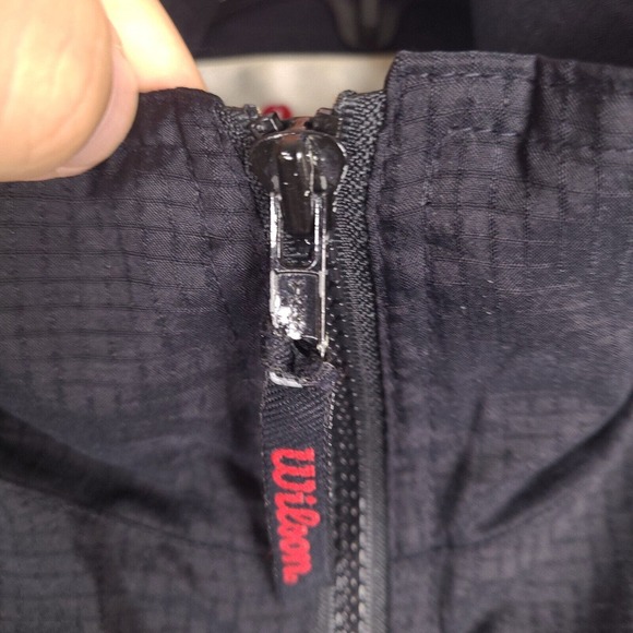 Vintage Wilson Jacket‎ Mens XL Black Advisory Staff Windbreaker Lined Full Zip - Picture 5 of 16
